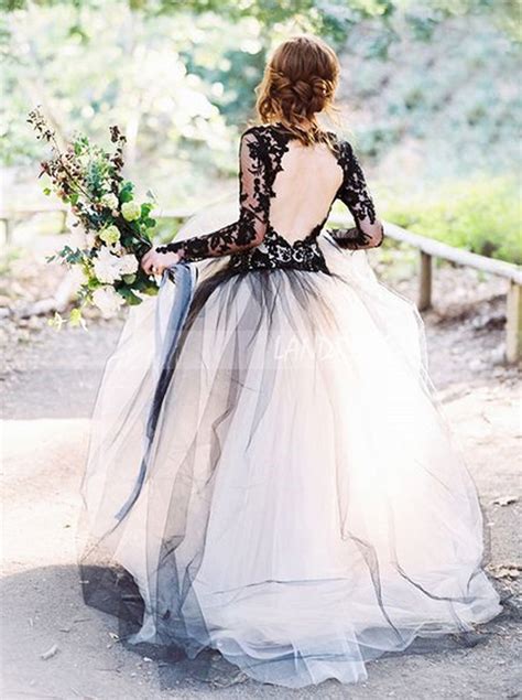 Black Wedding Gown With Sleevestulle Ball Gown Wedding Dress11286