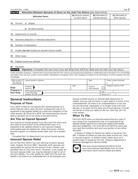 Form 8379 Injured Spouse Claim And Allocation