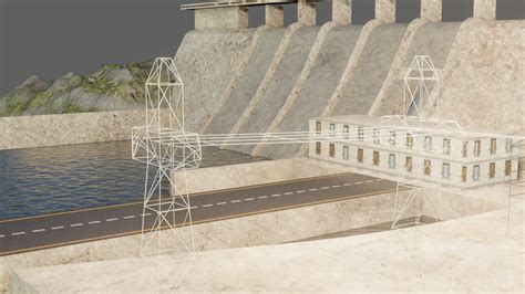 3d Model Dam 3d Model Low Poly Vr Ar Low Poly Cgtrader