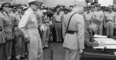The united nations charter is signed and replaces the league of the infamous manhattan project detonates the world's first atomic bomb. japanese-surrender-on-uss - V-J Day Pictures - World War ...