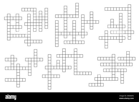 Crossword Game Grid Vector Puzzle Template Mind Quiz With Empty Black