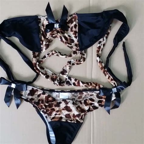 Crazy Sexy Halter Leopard Print Bikini Set Bk