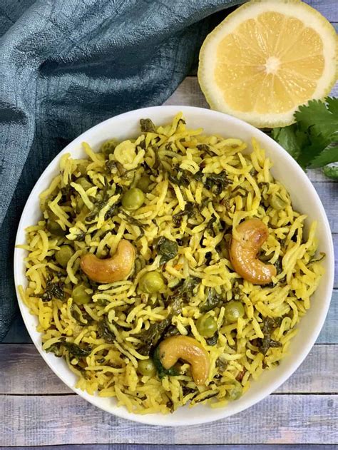 Spinach Rice Palak Rice Instant Pot Indian Veggie Delight