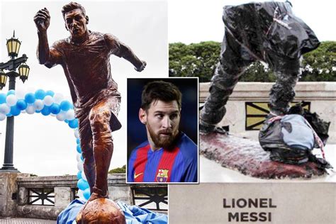 Lionel Messi Statue In Buenos Aires Argentina Is Vandalised With