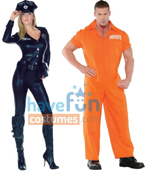 Couples Adult Costumes Sexy Cop And Convict Have Fun Costumes