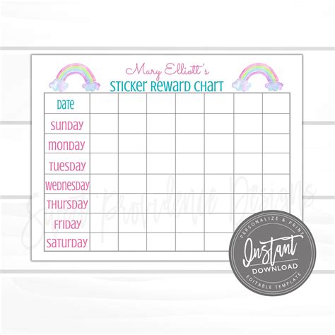 Printable Sticker Reward Chart