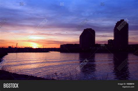 Sunset Over Jersey Image And Photo Free Trial Bigstock