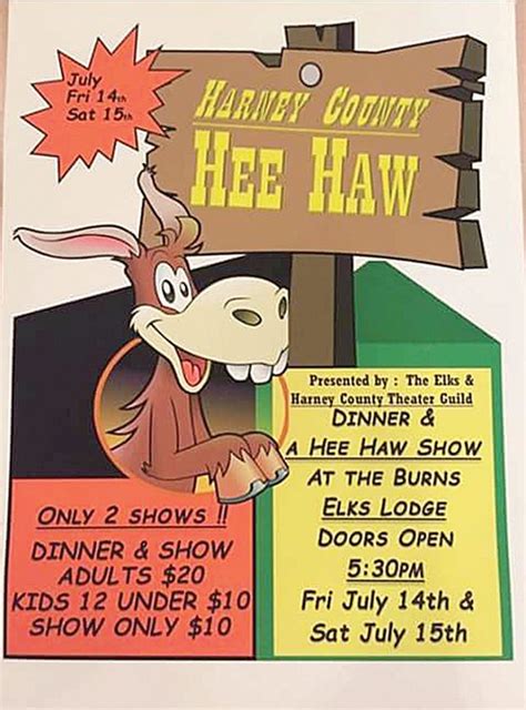 Harney County Hee Haw Presented By The Elks Lodge Theater Guild