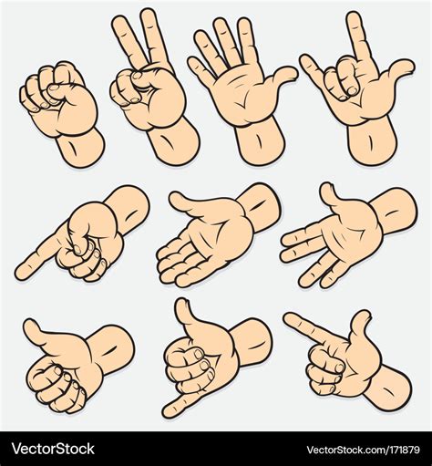 Hand Gestures Royalty Free Vector Image Vectorstock