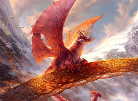 Goldspan Dragon Mtg Art From Kaldheim Set By Andrew Mar Art Of Magic