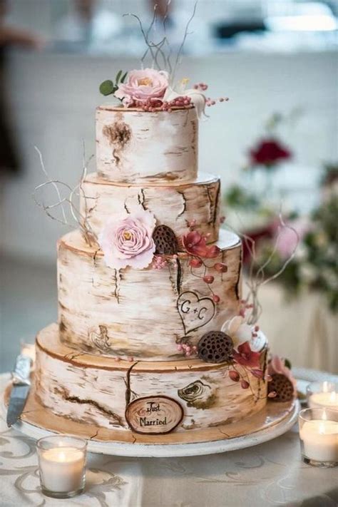 Stacking buttercream wedding cakes can be a little bit intimidating so in today's video i give you step by step instructions on how to make this beautifully. 25 Trending Delicious Fall Wedding Cakes for 2020 - Oh ...