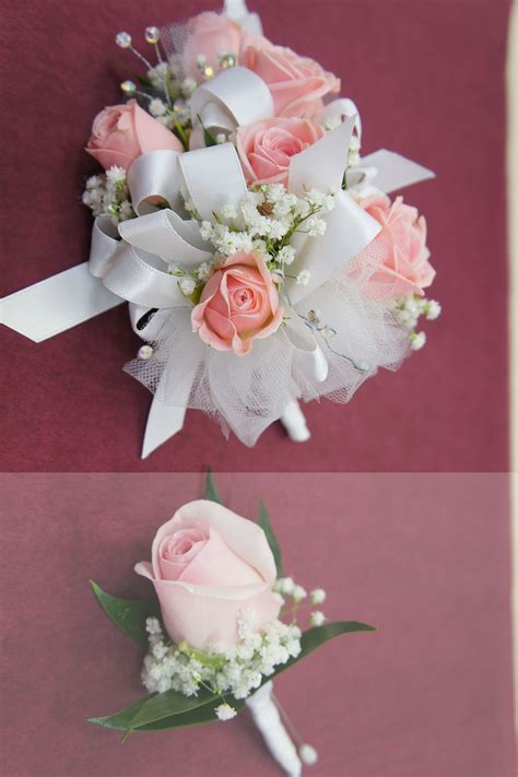 Pink And White Wrist Corsage Adorable Wrist Corsage Designed With Baby