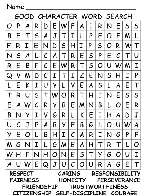 Printable Word Search Worksheets