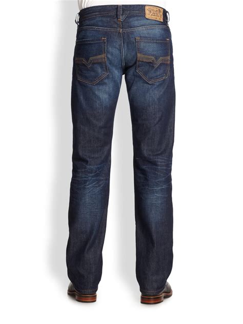 Diesel Larkee Regular Fit Straight Leg Denim Jeans In Blue For Men Lyst