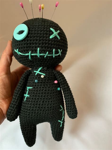 Voodoo Doll Creepy Cute Doll Black Doll Crochet Amigurumi Etsy