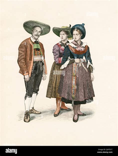 Tyrolean Folk Dress Wipptal Late 19th Century Illustration The