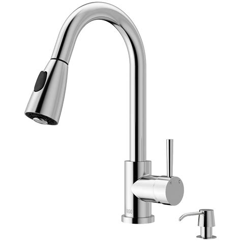 Single handle kitchen faucet with chrome finish available for wholesale discount prices. VIGO Weston Single-Handle Pull-Down Sprayer Kitchen Faucet ...