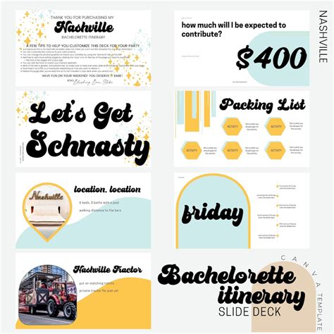 Nashville Bachelorette Agenda Template Bachelorette Party Etsy