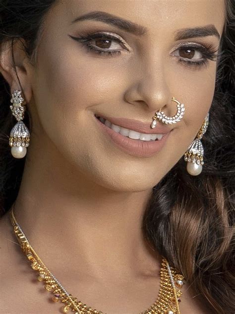 Feather Diamond Hoop Nose Ring Indian Diamond Jeweler Diamond Nose