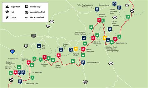 White Mountain Hiker Shuttle Map And Schedule Appalachian Mountain Club