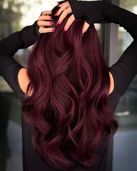 35 Splendid Dark Red Hair Color Ideas For 2023 Wine Hair Color Long