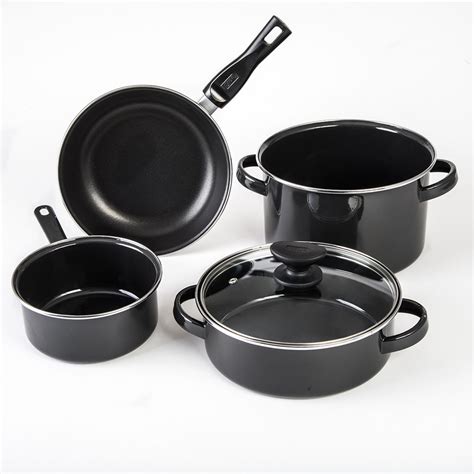Batería de Cocina Cinsa Novacero 5 piezas Tapa de Vidrio Negro (318198