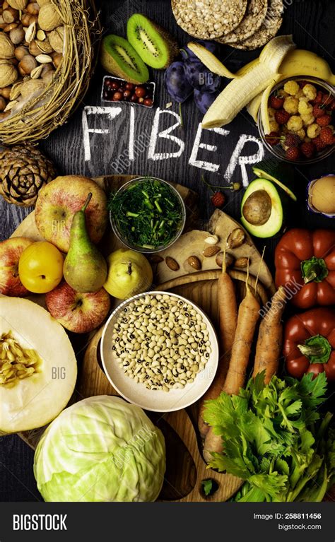 A food with at least 4g fibre per serve is a good source. High Fiber Foods On Image & Photo (Free Trial) | Bigstock