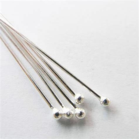 40 Of 925 Sterling Silver Head Pins 30x05 Mm 25 Awg Wire Etsy