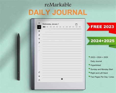 Remarkable 2 Templates Daily Journal 2024 And 2025 Etsy Uk