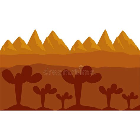 Isolated Desert Landscape Design Stock Vector Illustration Of Land