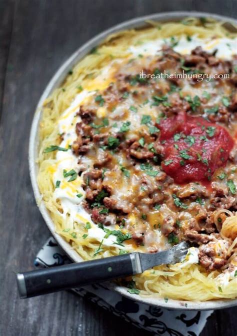 From delicious slow cooker dishes to flavorful dips find a chili recipe for any occasion! Keto Cheesy Chili Spaghetti Squash Casserole | I Breathe I ...