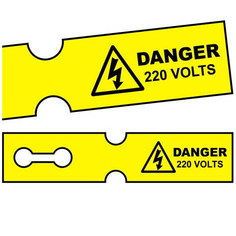 Tuff Tag Danger 220 Volts Labels Label Bar