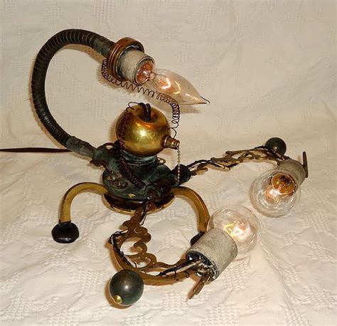 Ooak Steampunk Scorpion Lamp Machine Age Upcycled Victorian Vintage