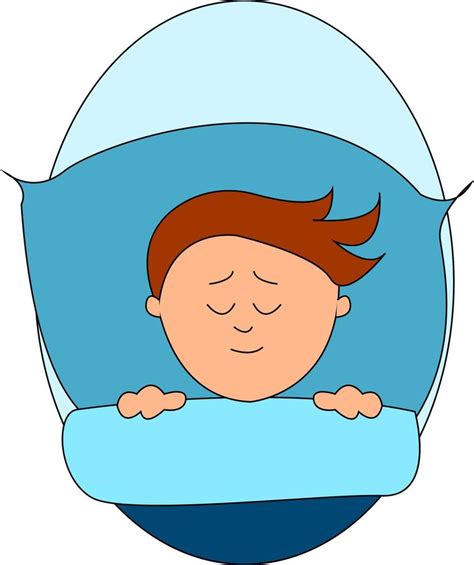 Boy Sleeping In Bed Illustration Vector On White Background 13577417