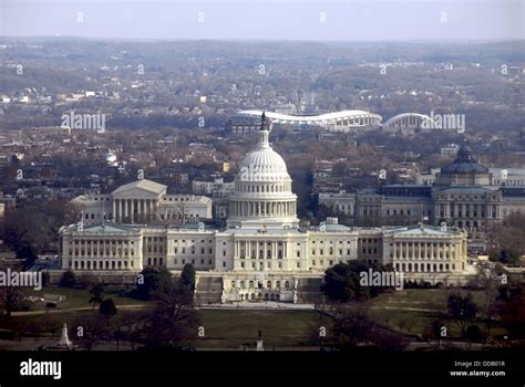Aerial View Of Us Capitol Building Washington Dc Stock Photo Alamy
