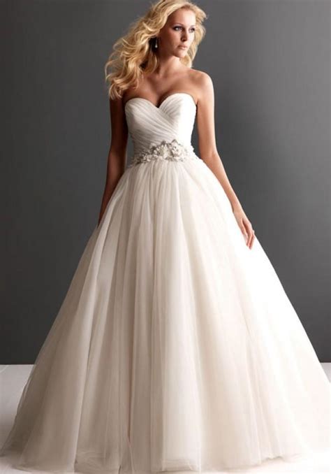 Ruched Strapless Tulle Ball Gown Wedding Dress Cheap Uk