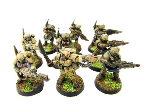 Warhammer 40kimperial Guard Cadian Kasrkin Squad 9 Metal Painted