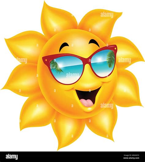 Cartoon Sun Character Wearing Sunglasses Stock Vector Image And Art Alamy
