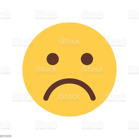 Yellow Cartoon Face Sad Upset Emoji People Emotion Icon Stock