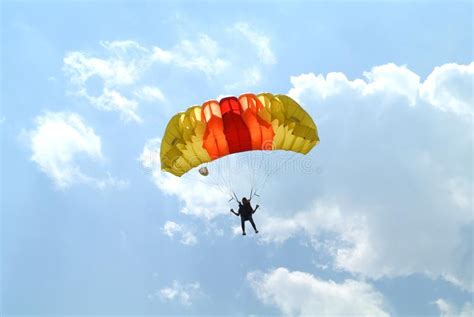 Parachute Competition Over The Lake Stock Image Image Of Horizontal