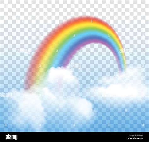 Rainbow With Clouds Transparent Stock Vector Image Art Alamy