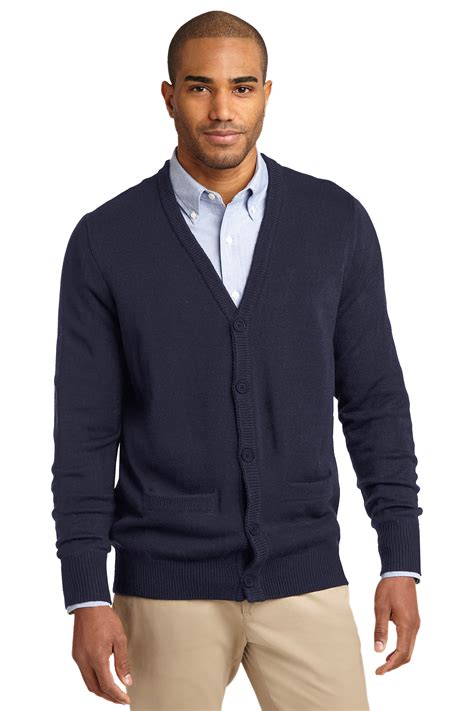 Sw302 Port Authority Value V Neck Cardigan Sweater With Pocketsthe