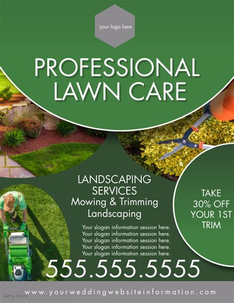 professional lawn care landscaping flyer ad modelo postermywall