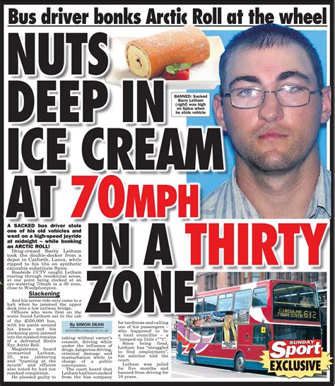 Sunday Sport On Twitter Bus Driver Has Sex With Arctic Roll At 70mph