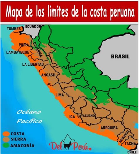 Limites De La Costa Peruana Ubicación Mapa Del Peru