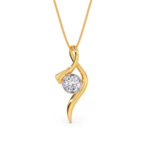 V Flowy Solitaire Diamond Pendant Candere By Kalyan Jewellers