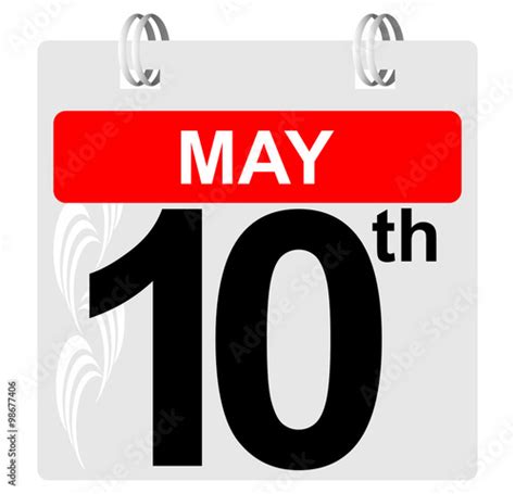 10th May Calendar With Ornament Stock Image And Royalty Free Vector
