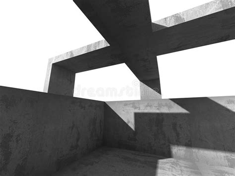 Abstract Concrete Geometric Architecture Background Stock Illustration