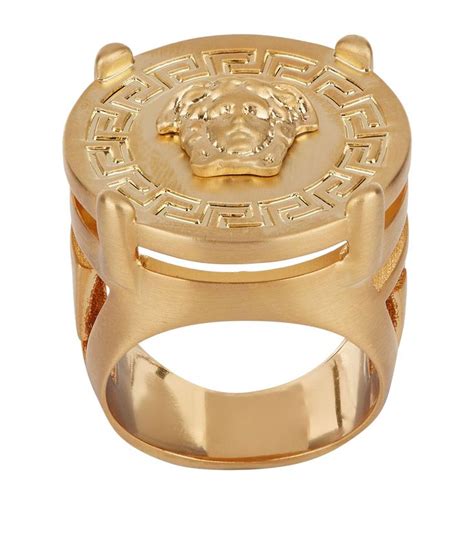 Versace Medusa Medallion Ring In Gold Modesens Rings Gold Tone
