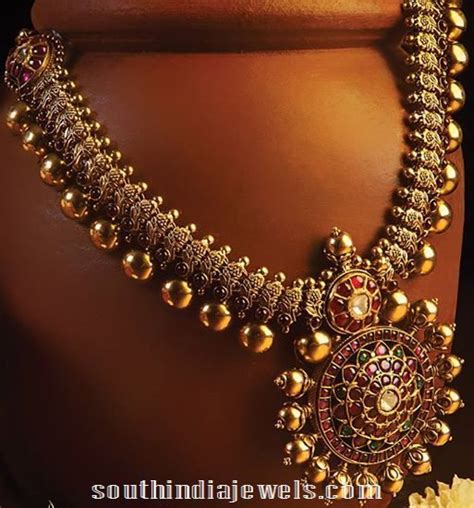 Antique Gold Ruby Necklace From Jcs South India Jewels